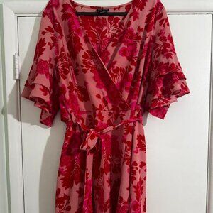 City Chic Pink and Red Floral Dress Size 20